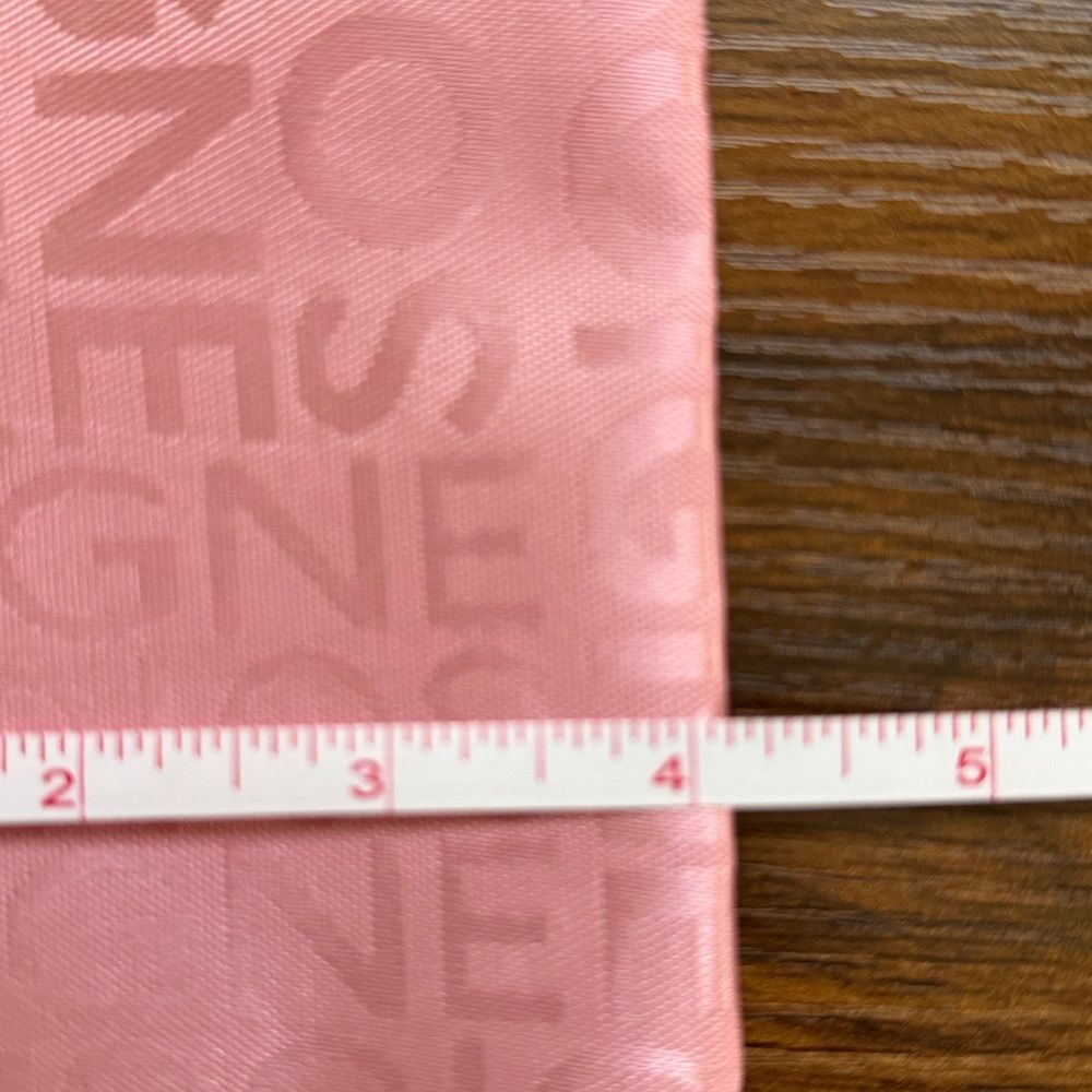 Pink Cosmetic Pouch with All-Over Logo Text - Picture 3 of 3